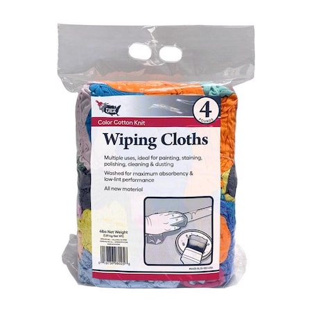 Paint Usa Paint USA Assorted Colors Cotton Knit Wiping Rags 4 lb 1 pk 6405BL0510DUSA
